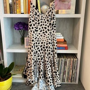Never worn leopard high low dress with low back